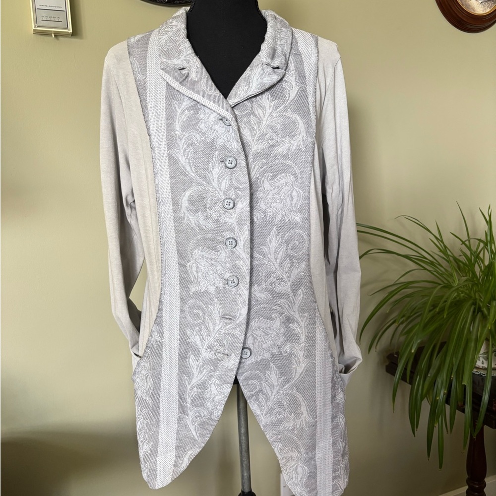 Rundholz  Gray Patterned Button-Up Jacket